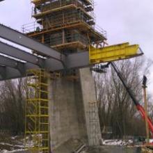 Bygging av en bro over elven Wisłok i Rzeszów